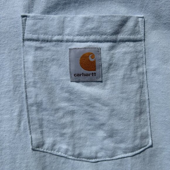 Baby Blue Carhartt Pocket Tee Relaxed Fit Sz 2XL - Picture 2 of 7